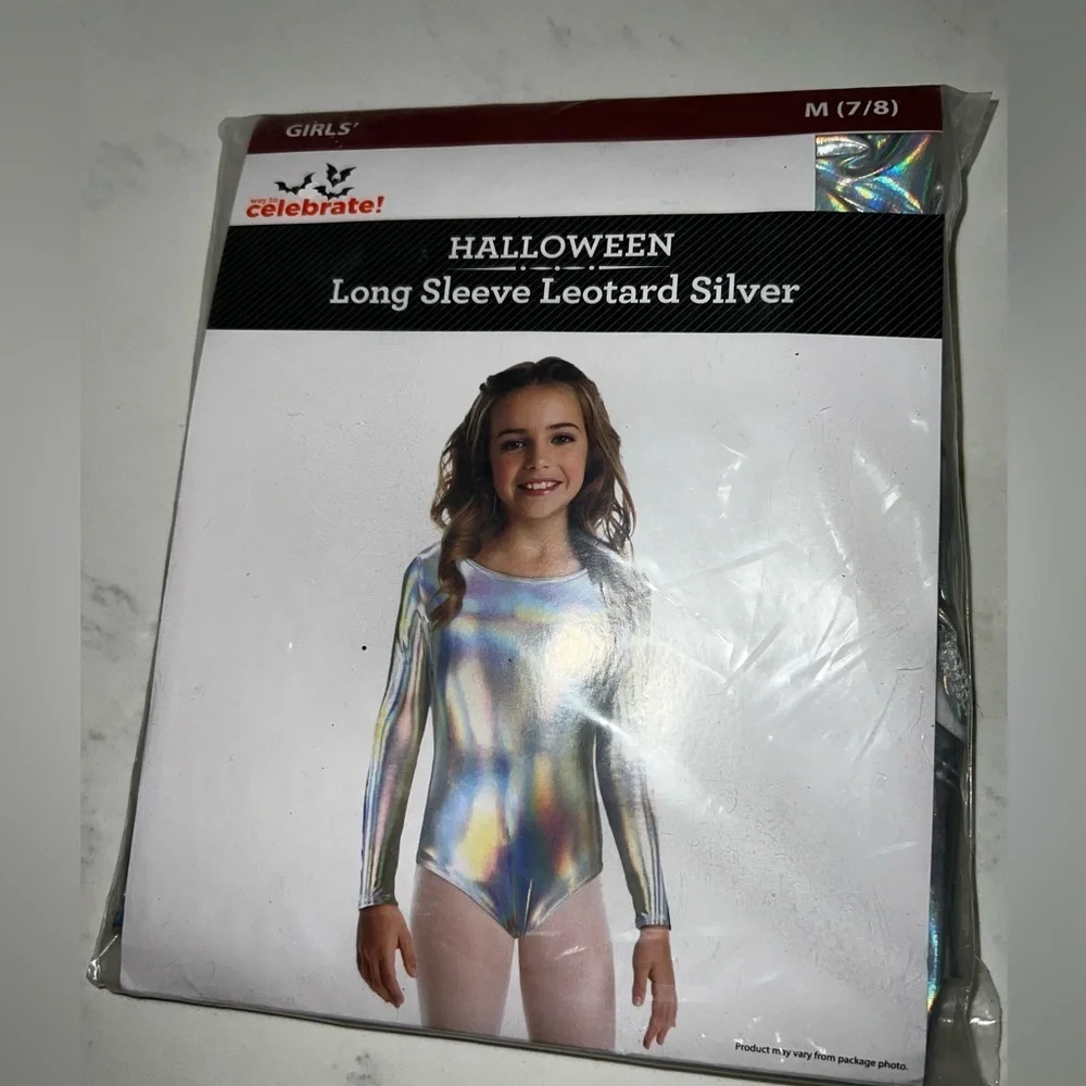HALLOWEEN LONG SLEEVE LEOTARD SILVER